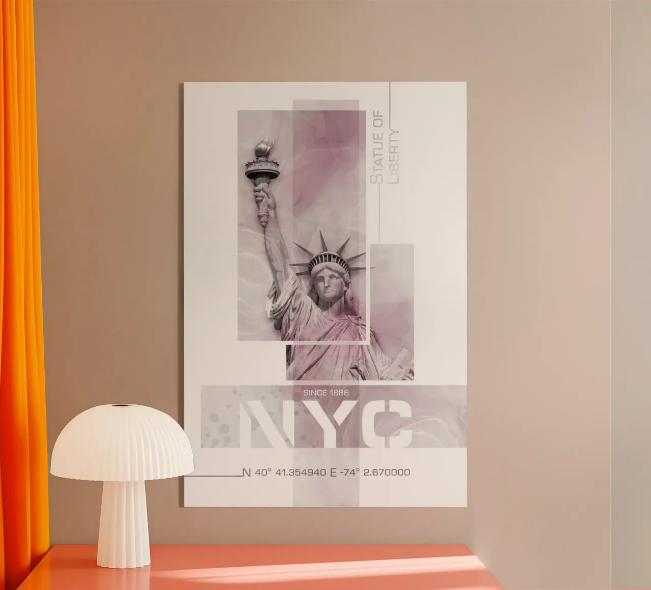 NYC Statua della Libertà | Marmo rosa plexiglass da Melanie Viola