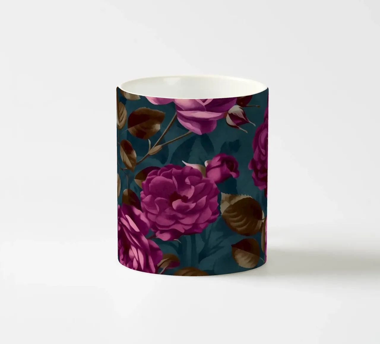 Velluto Moody Flower Grandeur Fucsia Mauve Turchese tazza in ceramica da Andrea Haase Floral Passion