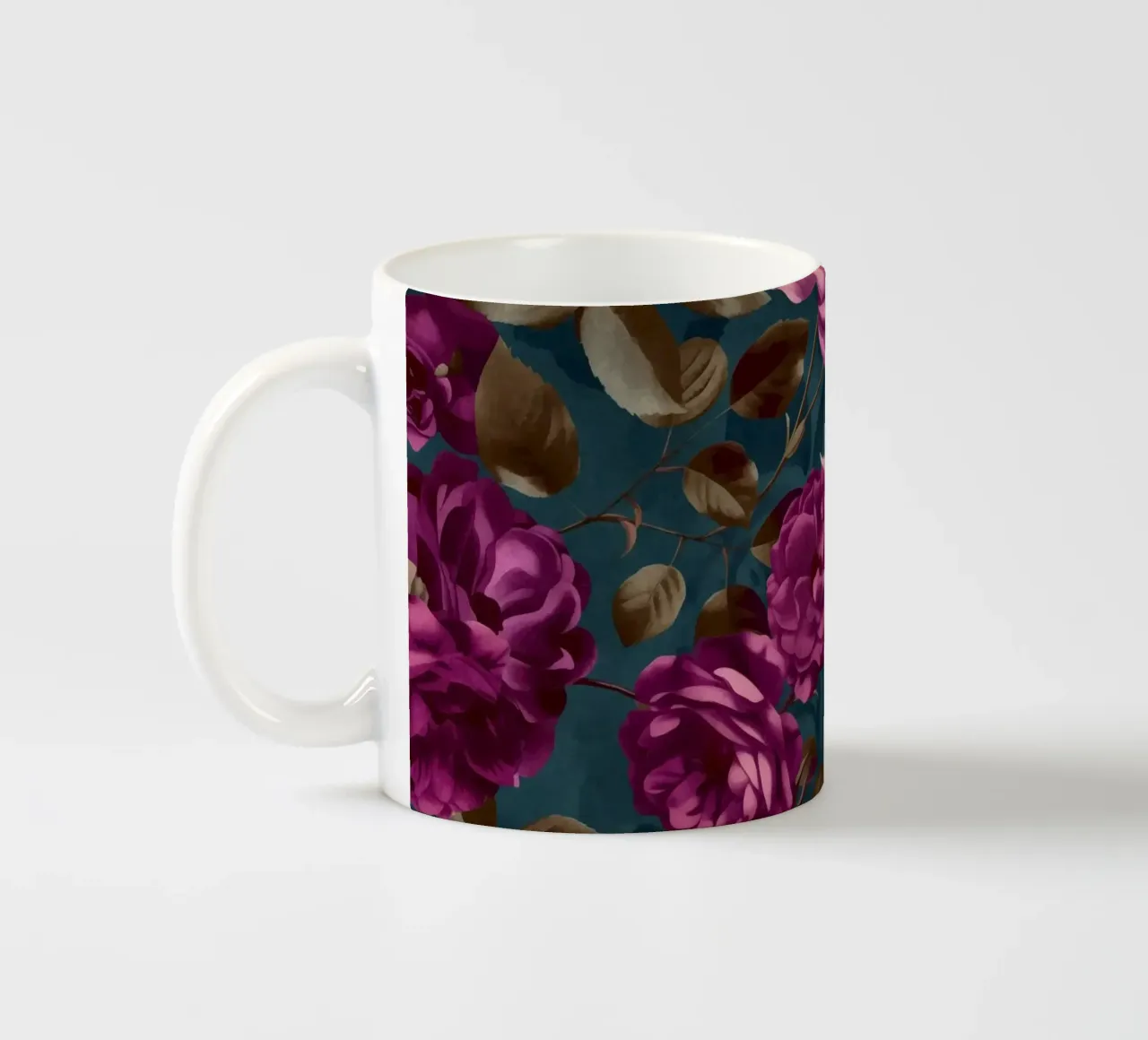 Velluto Moody Flower Grandeur Fucsia Mauve Turchese tazza in ceramica da Andrea Haase Floral Passion