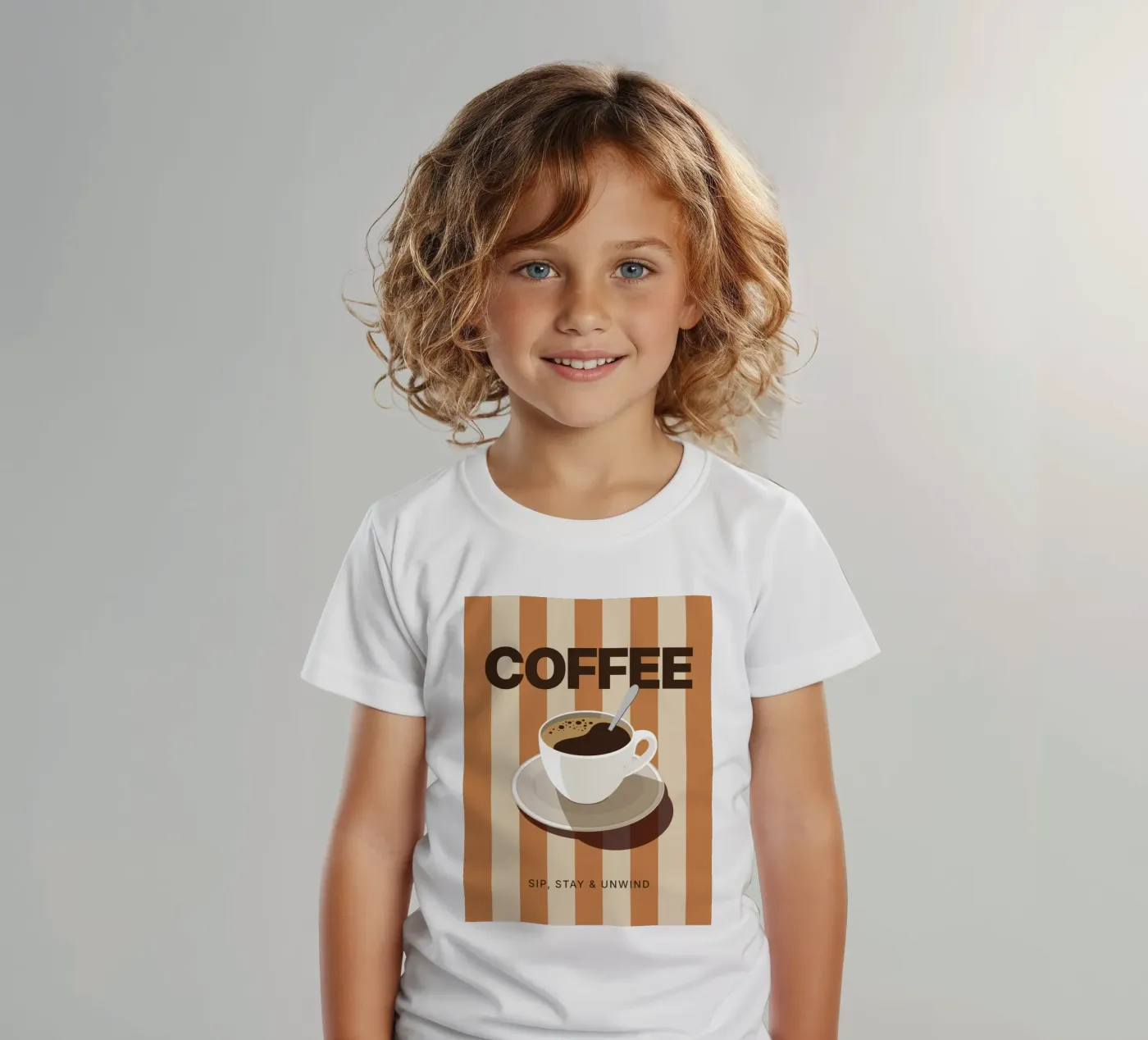 Coffee kids t-shirt by Tamsen Design