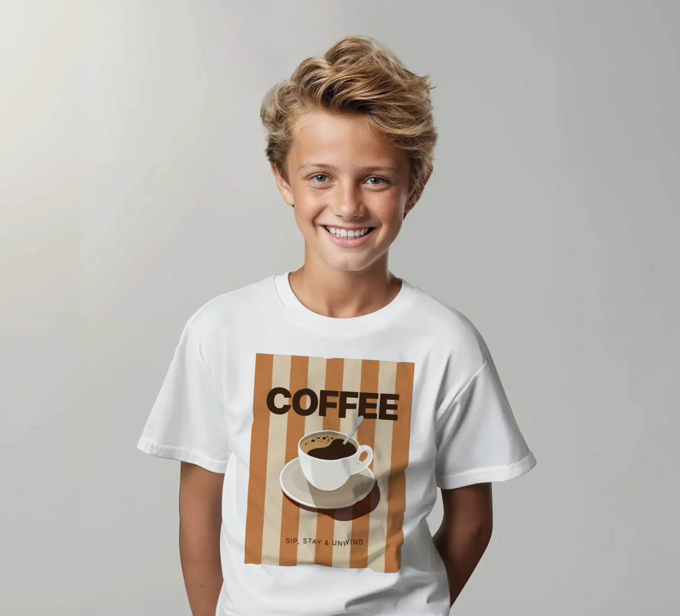 Coffee kids t-shirt by Tamsen Design