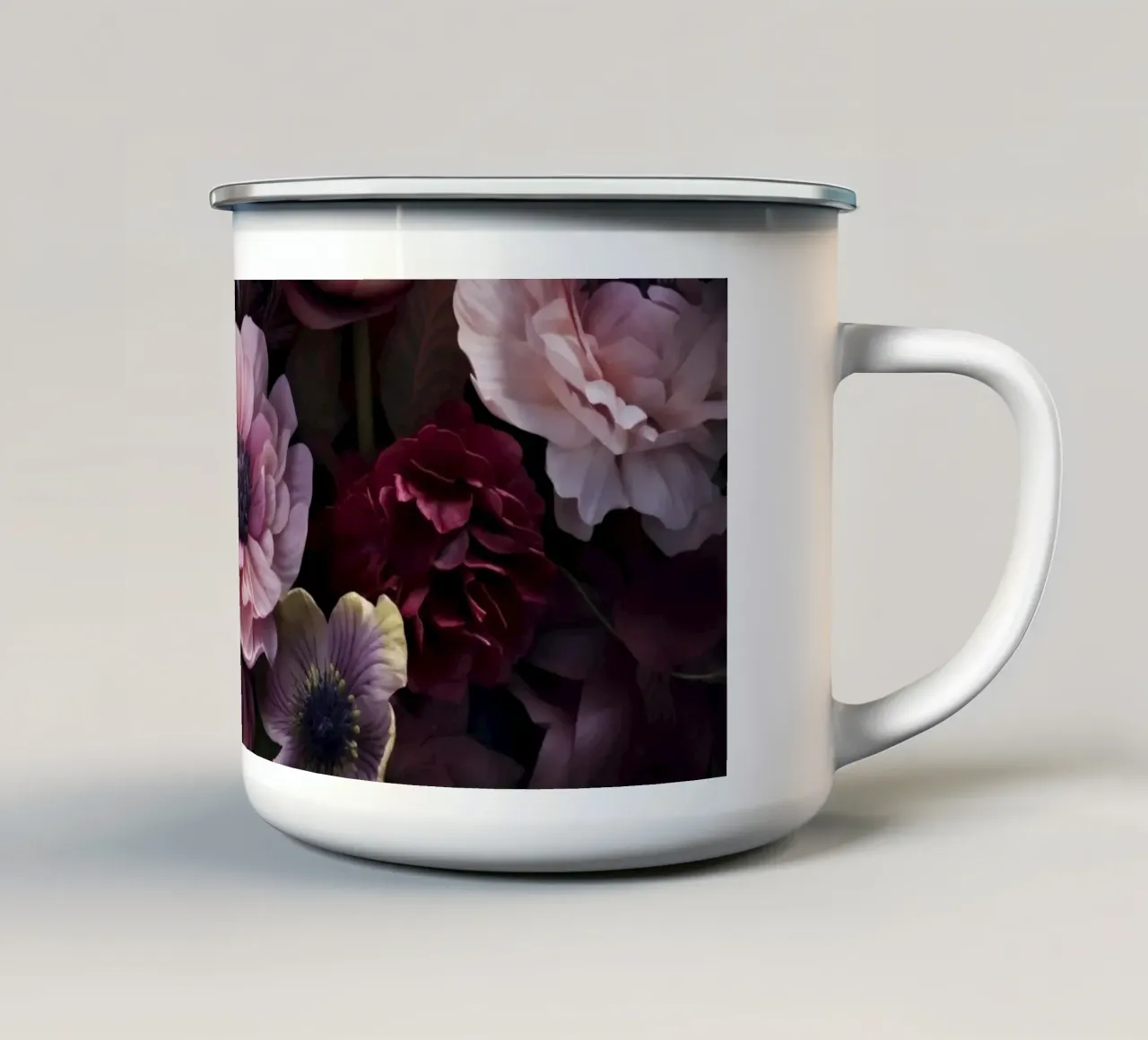 Botanica notturna Vibes rosa malva tazza in smalto da Andrea Haase Floral Passion
