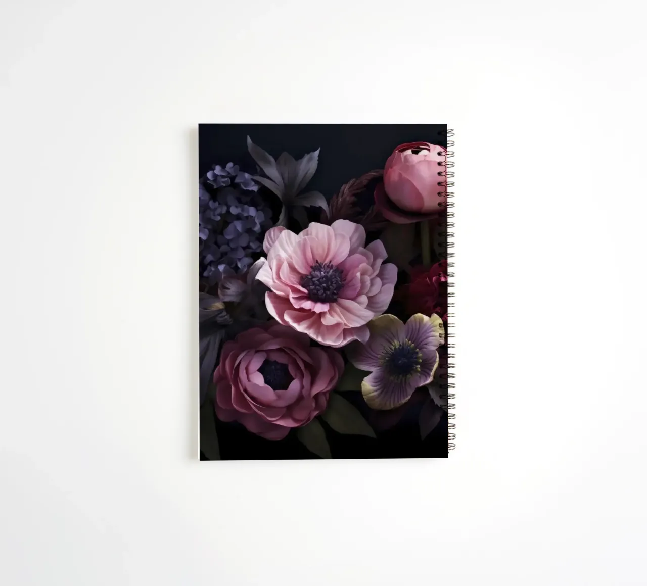 Nächtliche Botanika Vibes Mauve Rosa Ringbuch von Andrea Haase Floral Passion
