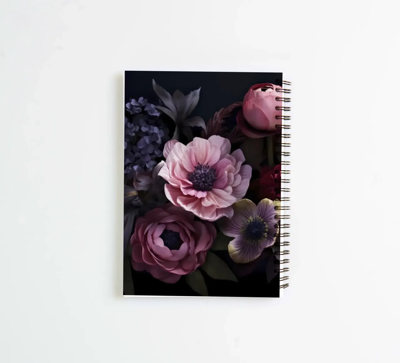 Nächtliche Botanika Vibes Mauve Rosa Ringbuch von Andrea Haase Floral Passion