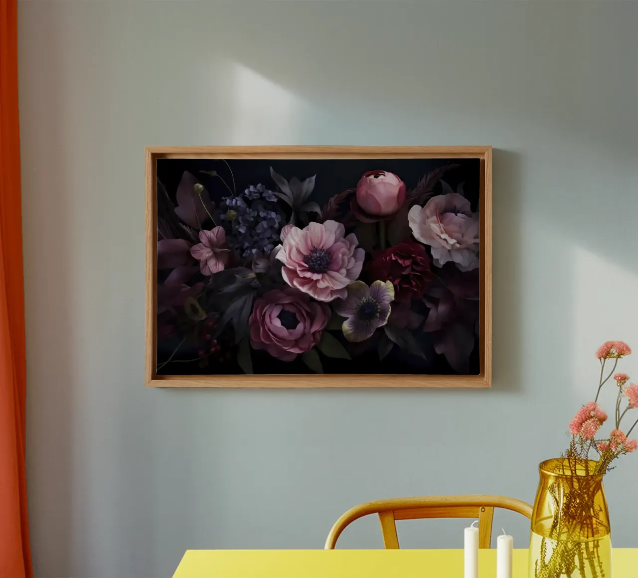 Nächtliche Botanika Vibes Mauve Rosa Leinwand von Andrea Haase Floral Passion