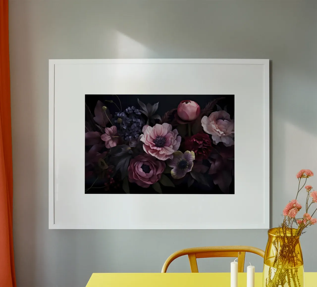 Nächtliche Botanika Vibes Mauve Rosa Hahnemühle von Andrea Haase Floral Passion