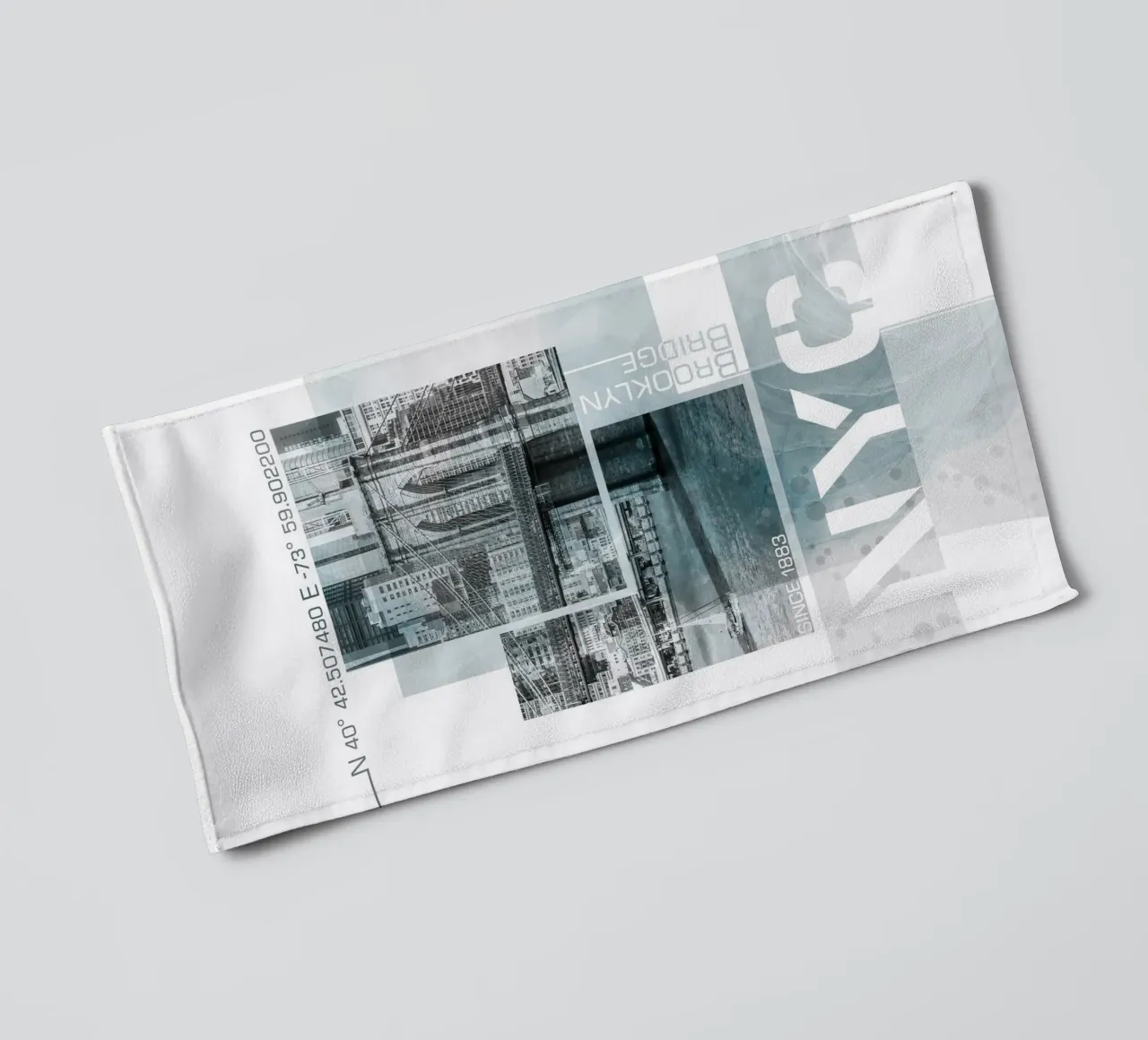 Poster Art NYC Brooklyn Bridge & Skyline | Marmor türkis asciugamano da bagno da Melanie Viola