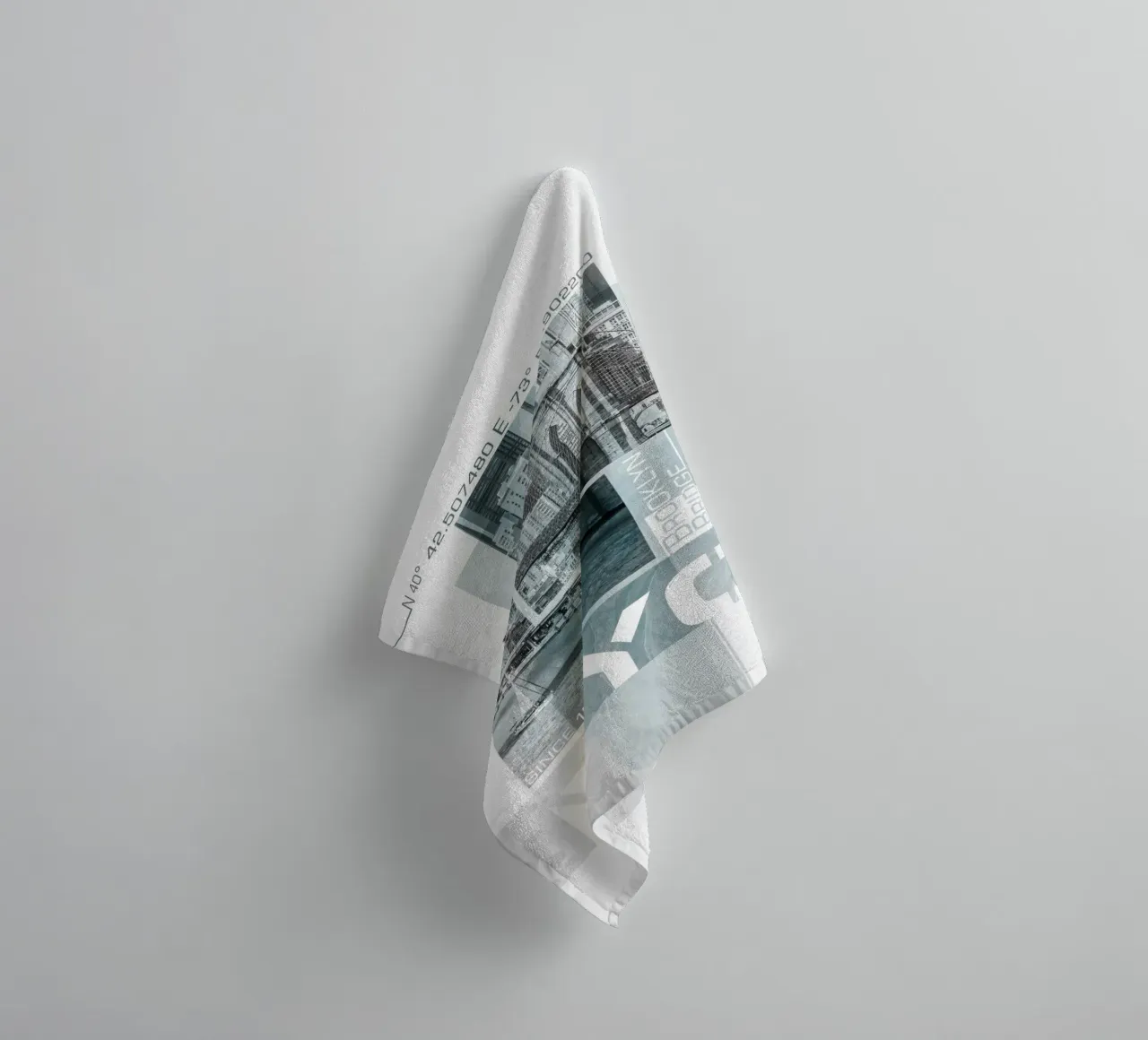 Poster Art NYC Brooklyn Bridge & Skyline | Marmor türkis asciugamano da bagno da Melanie Viola