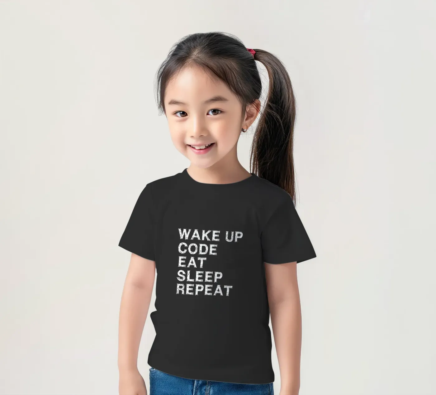 Wake up. Code. Eat. Sleep. Repeat. t-shirt bambini da Happy Eagle
