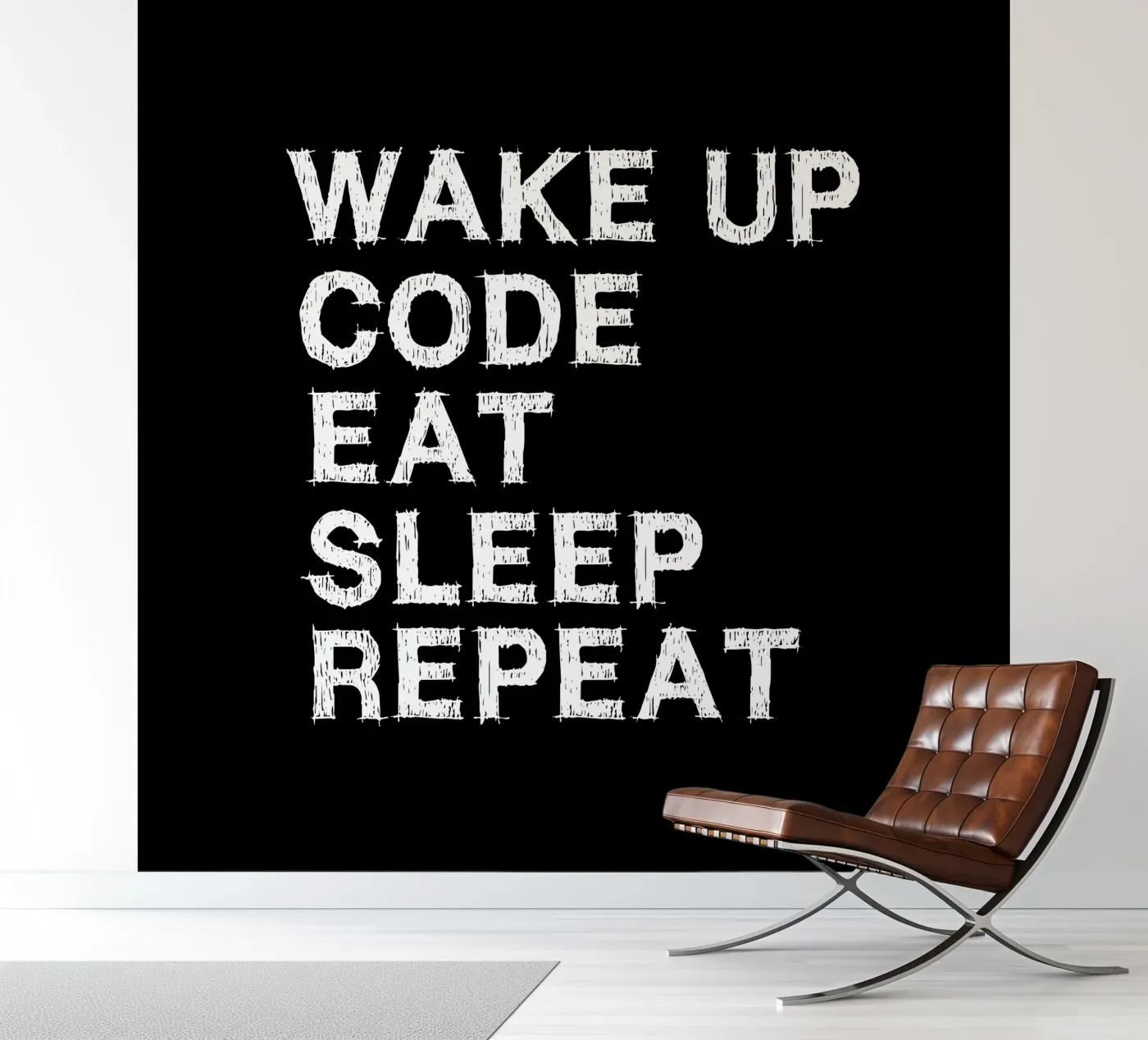 Wake up. Code. Eat. Sleep. Repeat. fotobehang van Happy Eagle