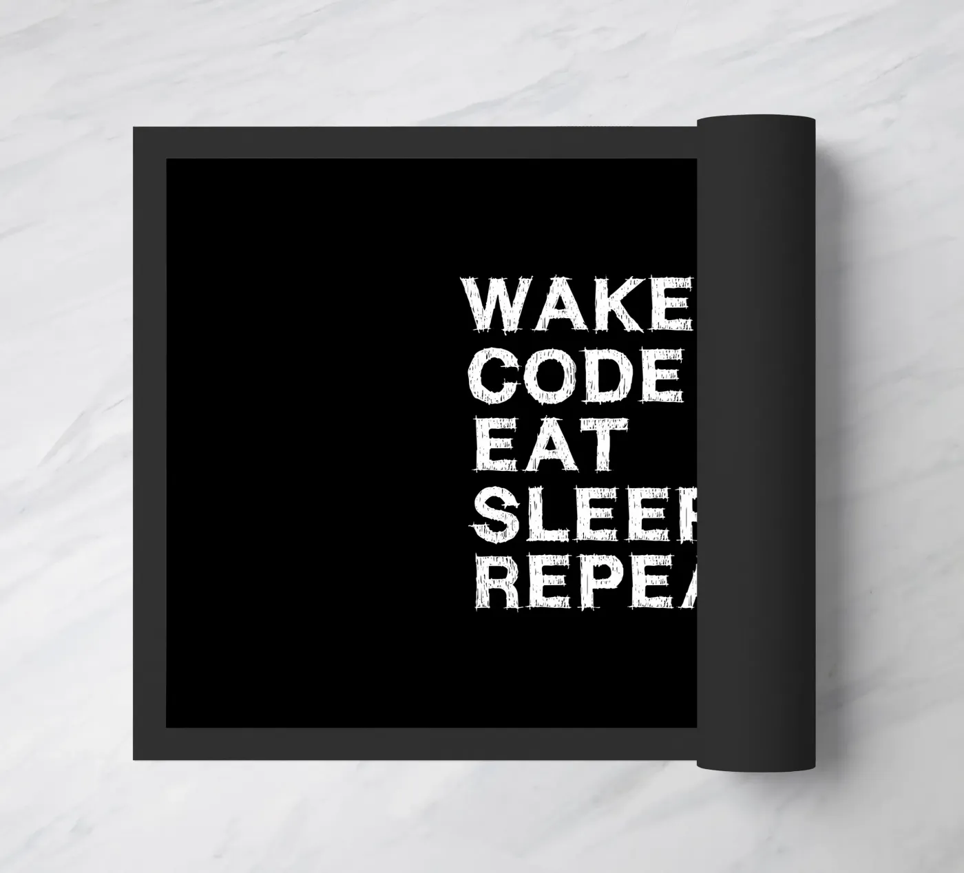Wake up. Code. Eat. Sleep. Repeat. Fußmatte von Happy Eagle