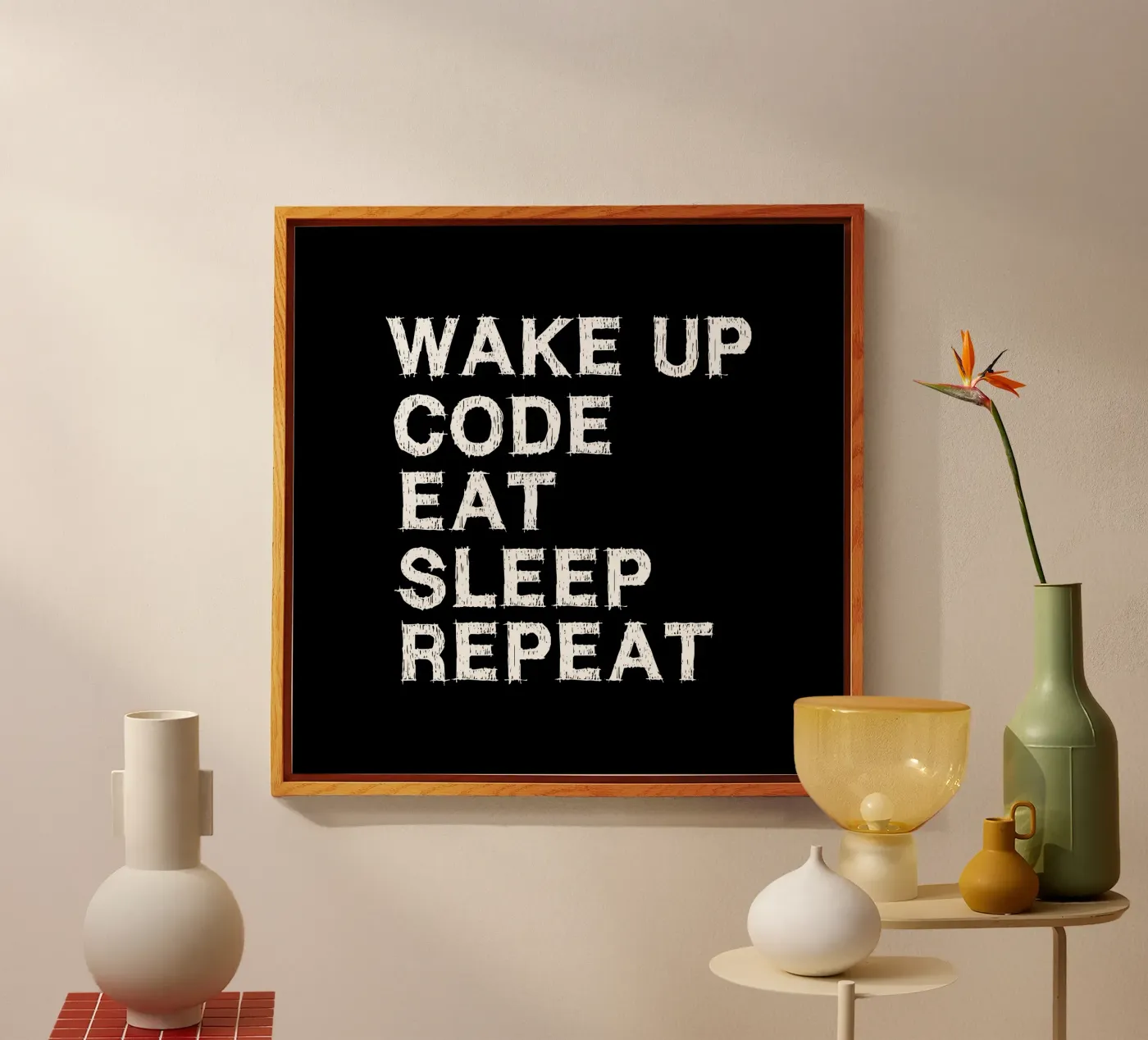 Wake up. Code. Eat. Sleep. Repeat. plexiglas de Happy Eagle