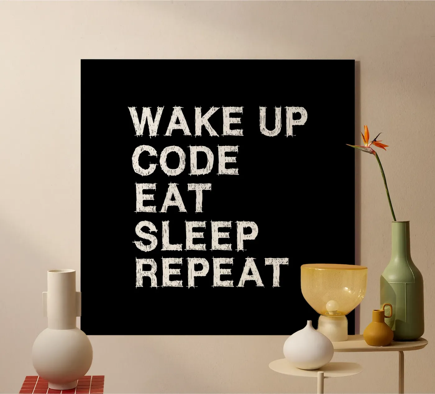 Wake up. Code. Eat. Sleep. Repeat. plexiglas de Happy Eagle