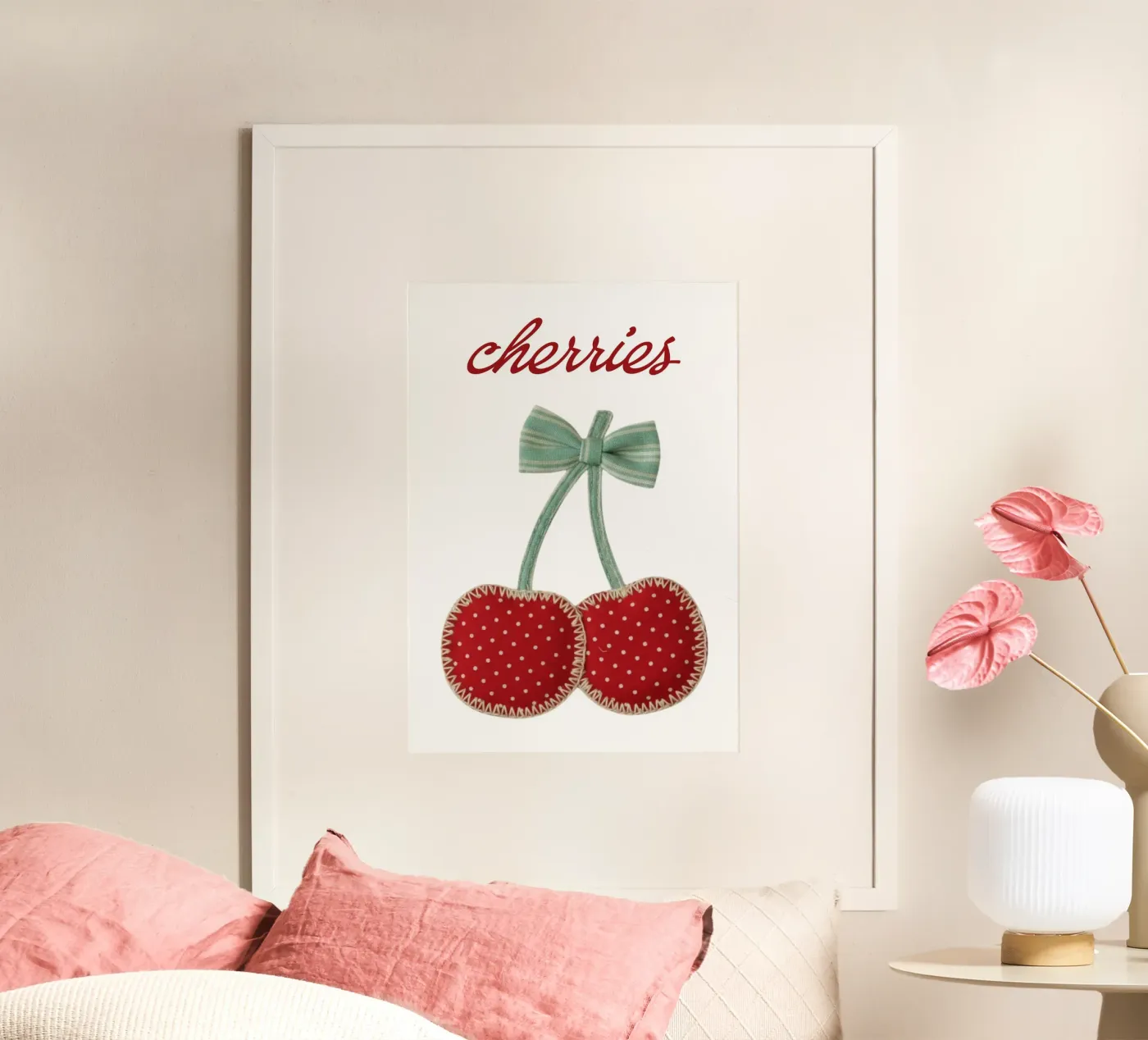Cherries patchwork poster van Funkydays