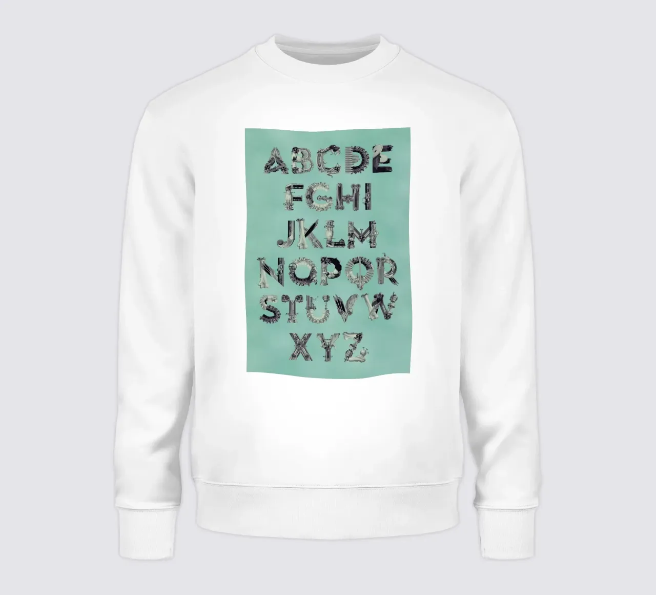 Steampunk Alphabet A-Z sweatshirt by Birgit Palma