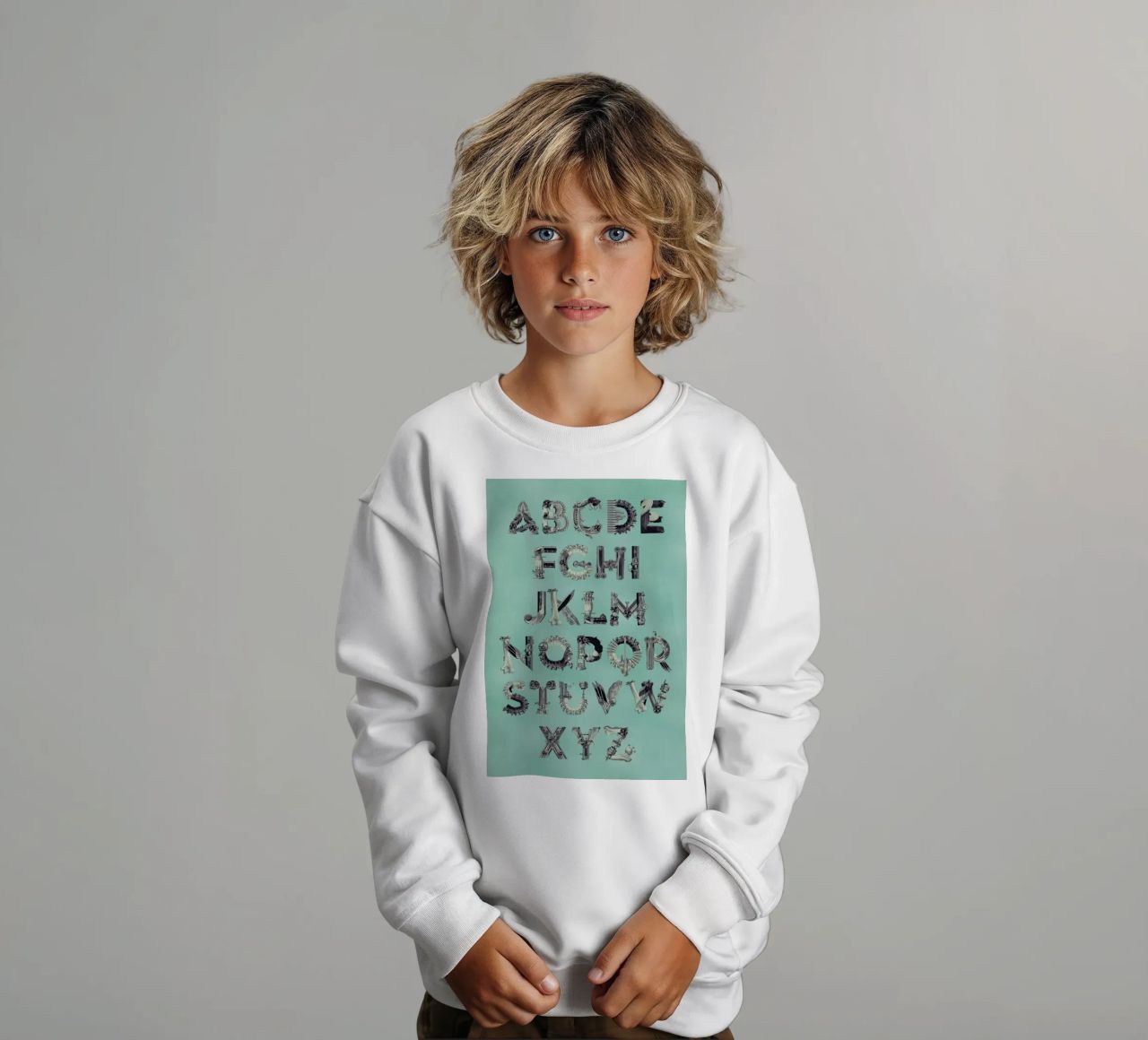 Steampunk Alphabet A-Z sudadera para niño de Birgit Palma