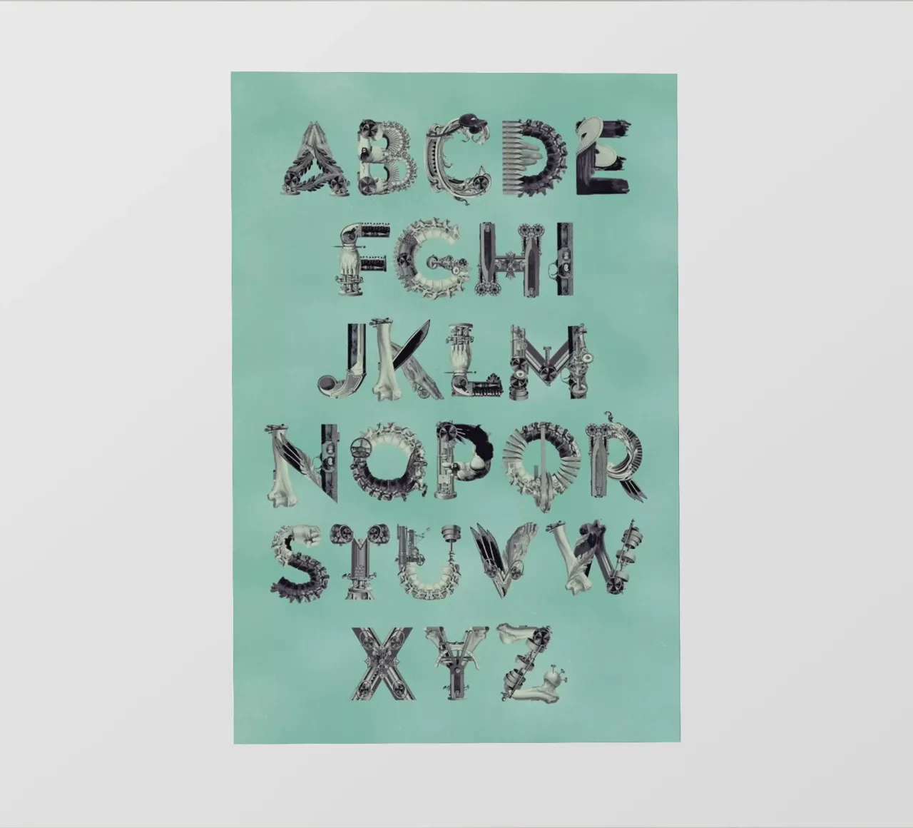 Steampunk Alphabet A-Z pellicola backlit da Birgit Palma