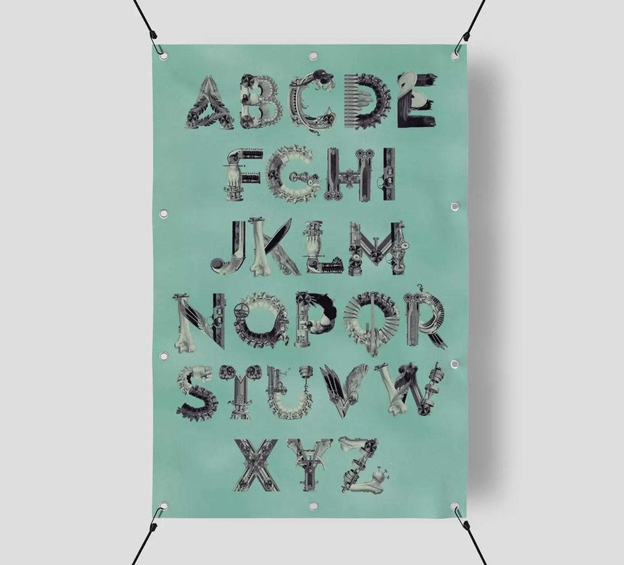 Steampunk Alphabet A-Z telo in pvc da Birgit Palma