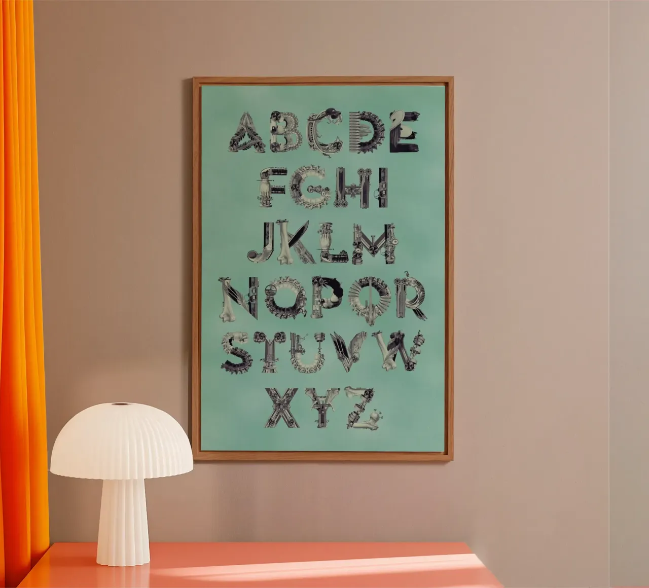 Steampunk Alphabet A-Z alluminio dibond da Birgit Palma