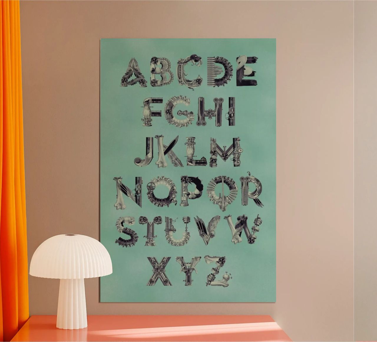 Steampunk Alphabet A-Z poster de Birgit Palma