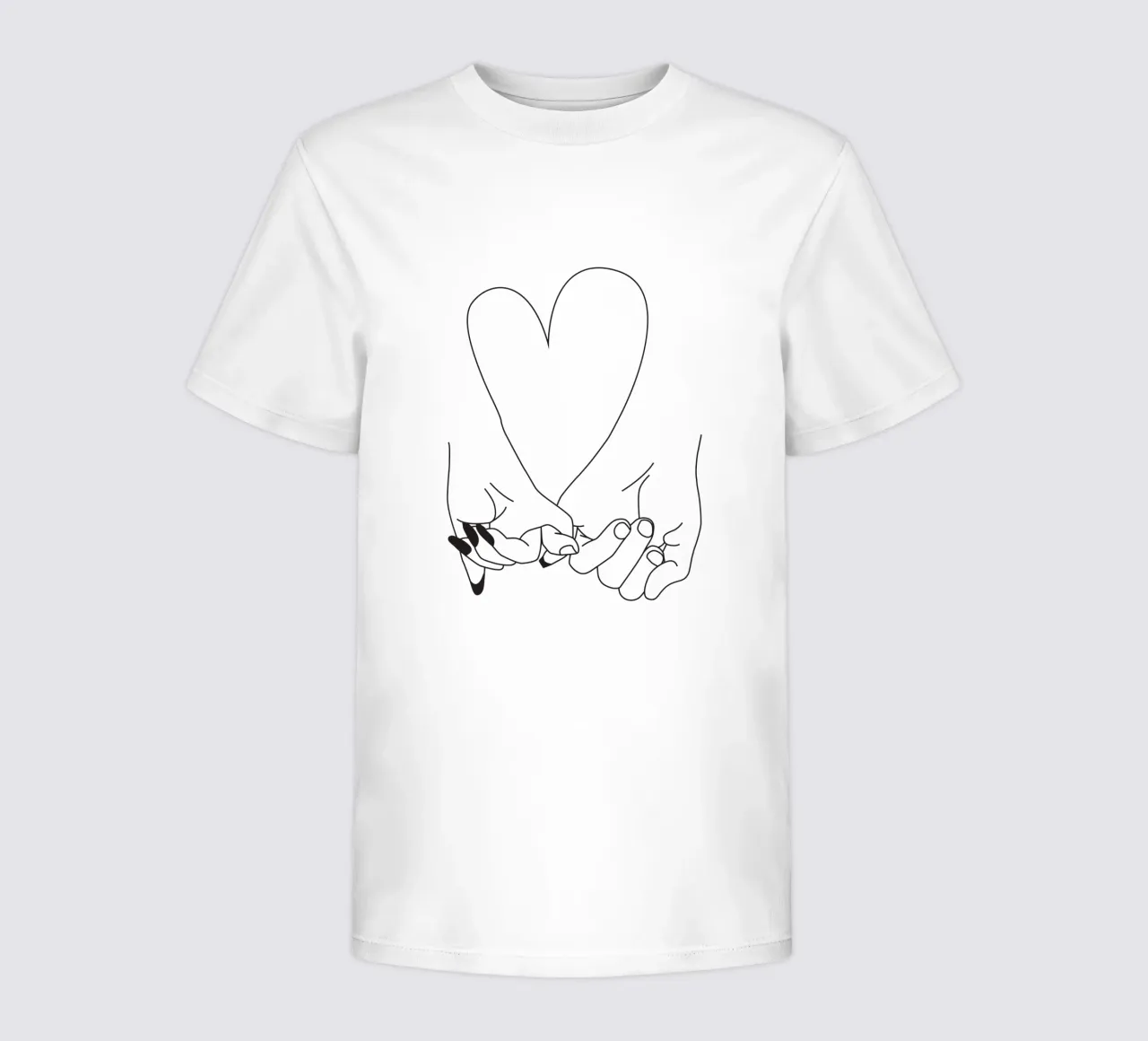 Pinky Promise - his and hers - romantic lovers minimal art kids t-shirt by Honeymoon Hotel