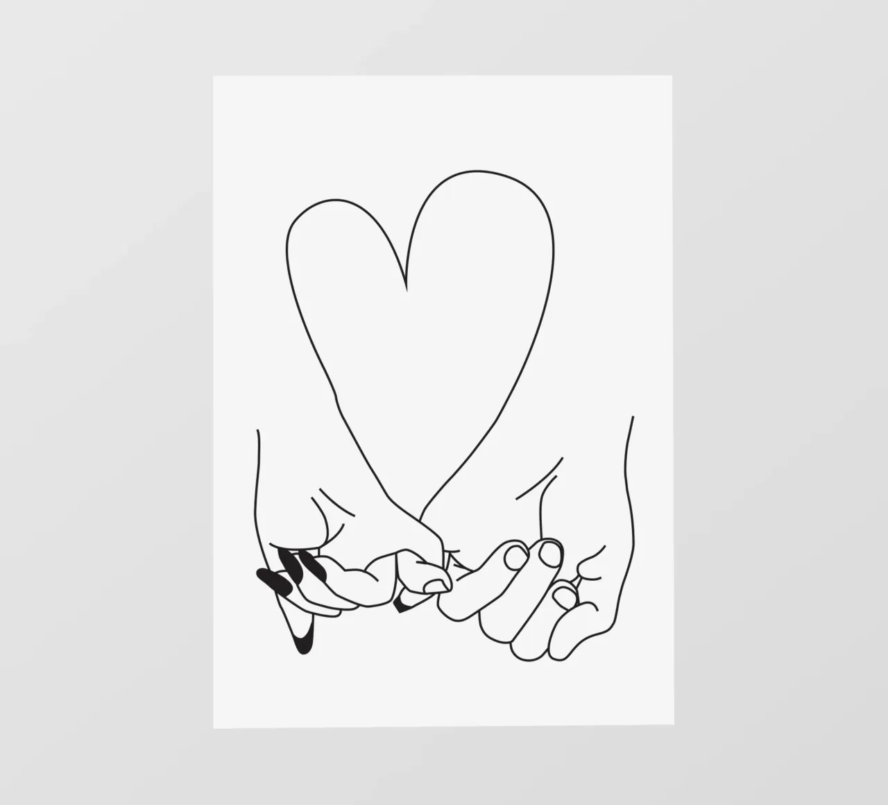 Pinky Promise - his and hers - romantic lovers minimal art pellicola backlit da Honeymoon Hotel