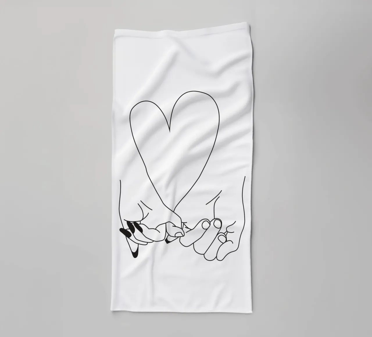 Pinky Promise - his and hers - romantic lovers minimal art asciugamano da bagno da Honeymoon Hotel
