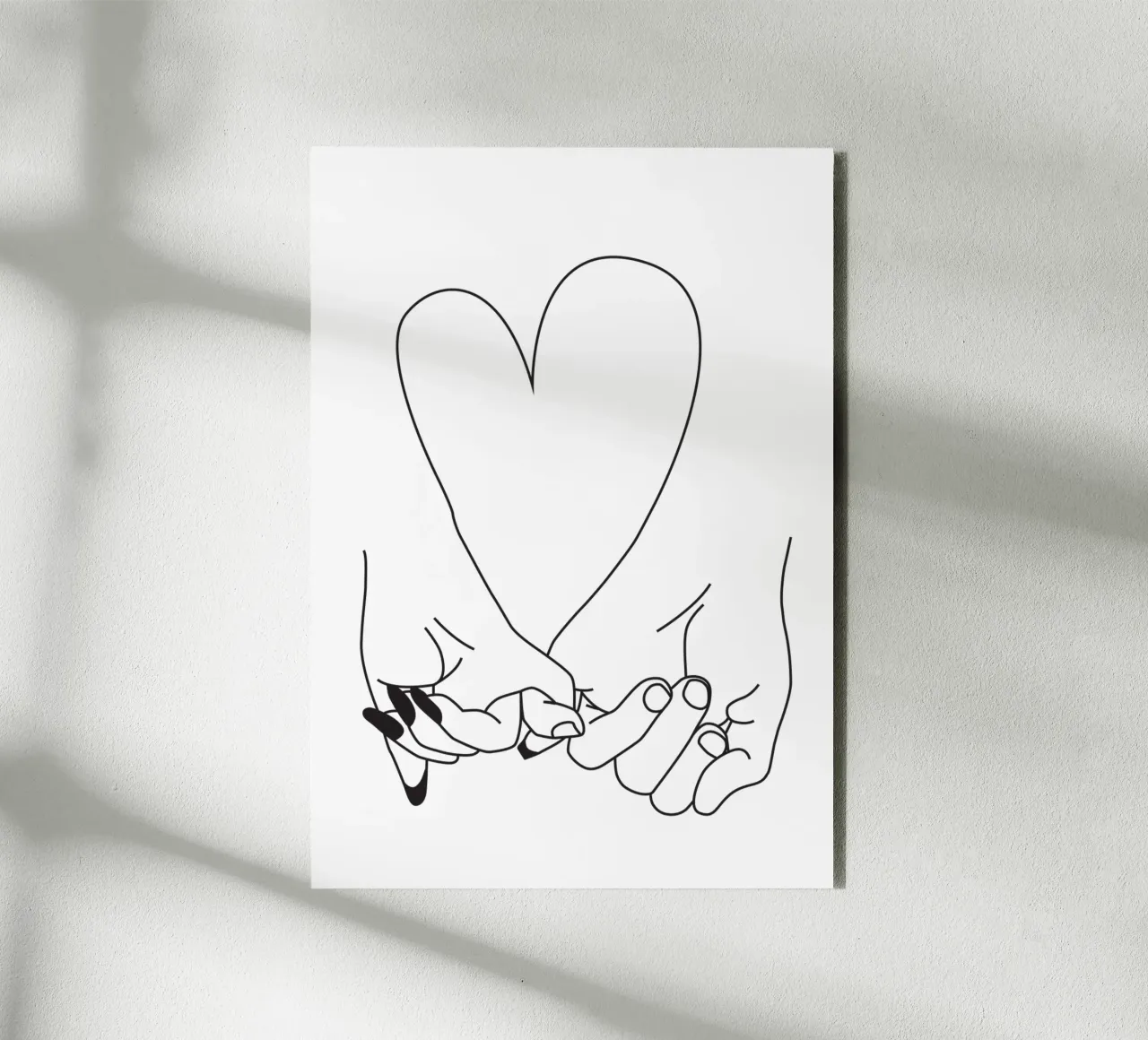 Pinky Promise - his and hers - romantic lovers minimal art alu-dibond by Honeymoon Hotel
