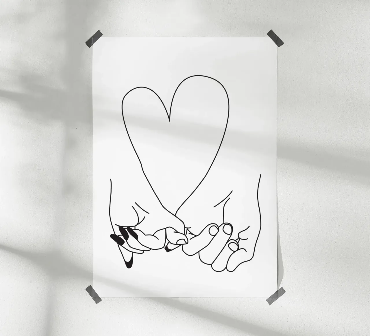 Pinky Promise - his and hers - romantic lovers minimal art carta hahnemühle da Honeymoon Hotel