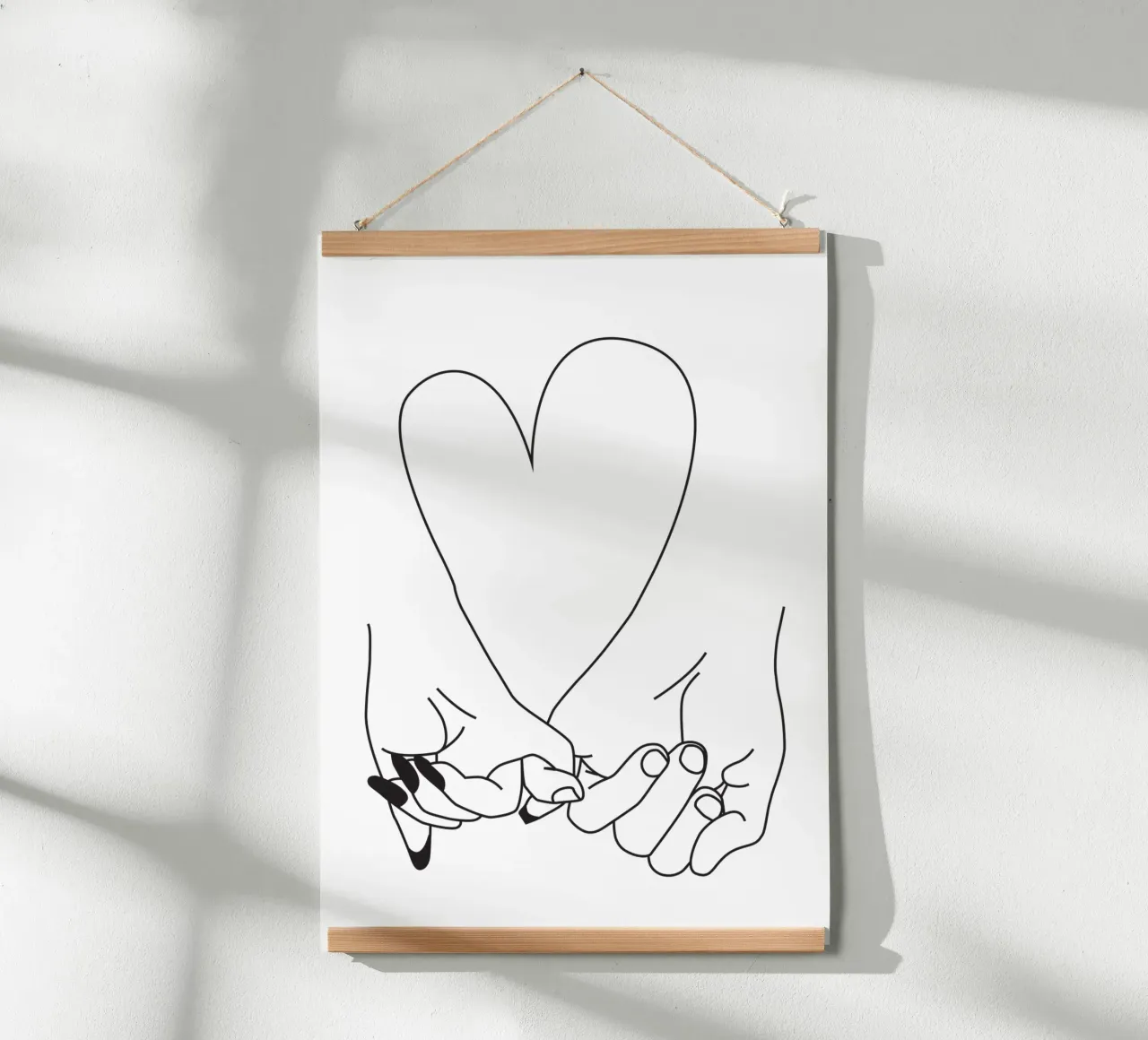 Pinky Promise - his and hers - romantic lovers minimal art carta hahnemühle da Honeymoon Hotel