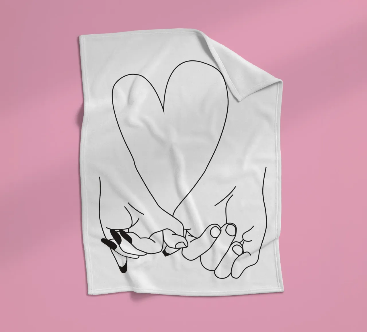 Pinky Promise - his and hers - romantic lovers minimal art coperta in pile da Honeymoon Hotel