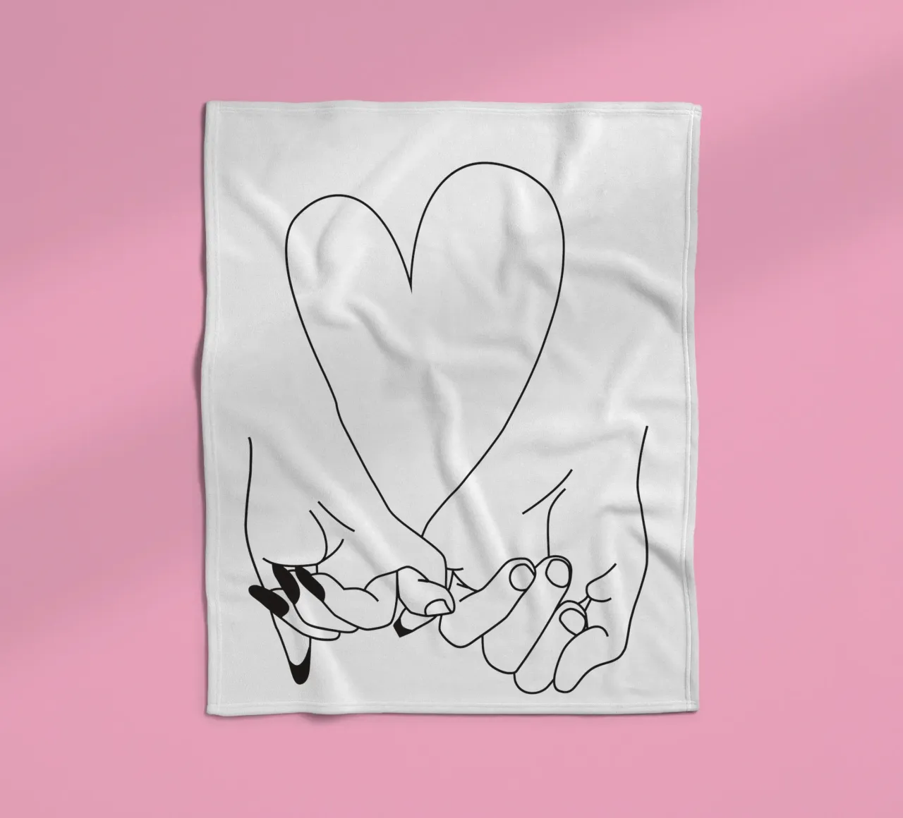 Pinky Promise - his and hers - romantic lovers minimal art coperta in pile da Honeymoon Hotel