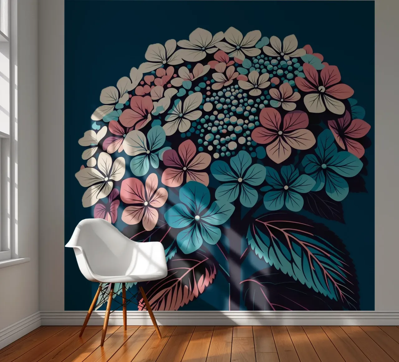 Hydrangea fotobehang van Digital Naive