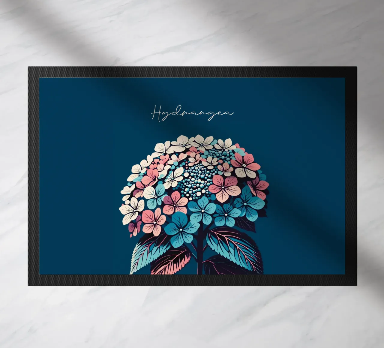 Hydrangea doormat by Digital Naive