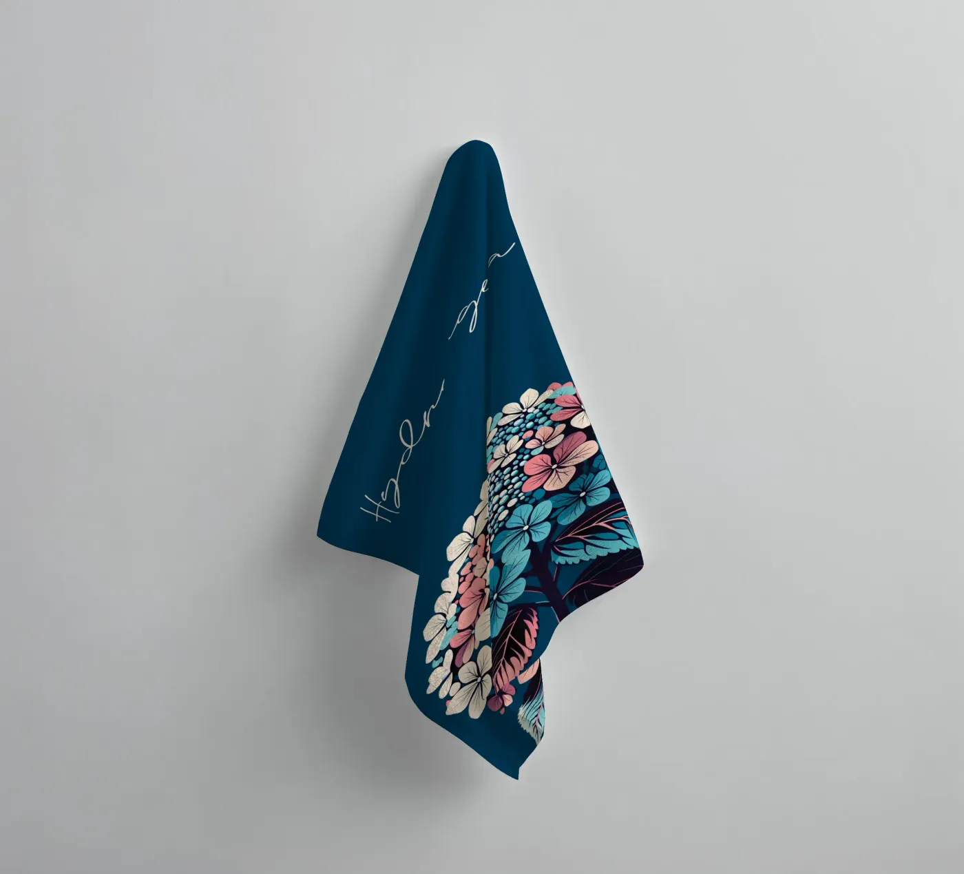Hydrangea towel by Digital Naive