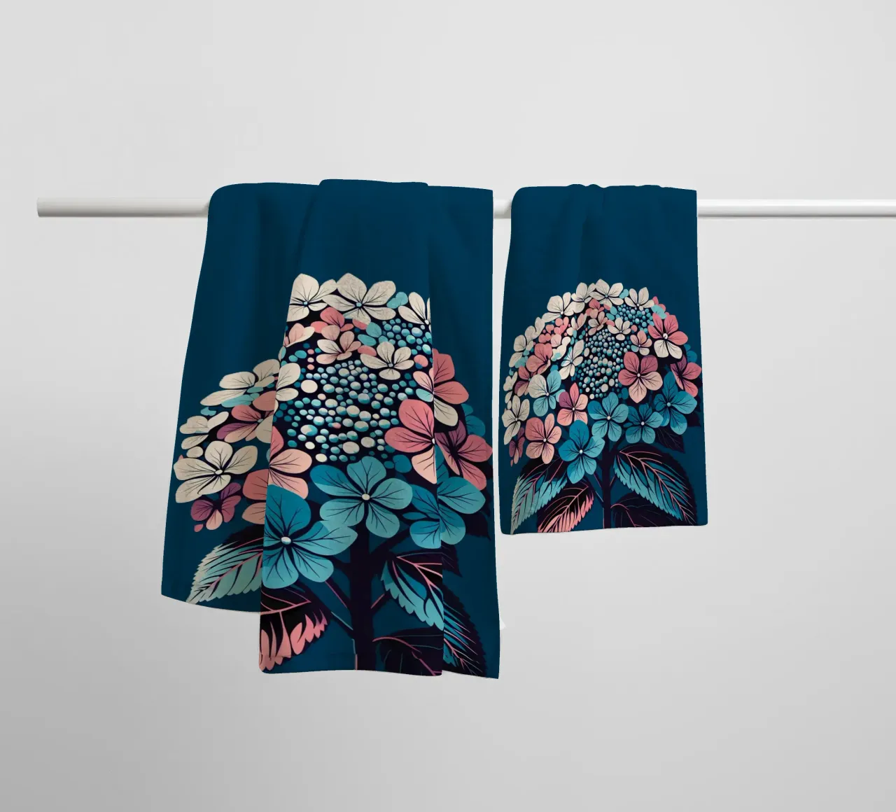 Hydrangea towel by Digital Naive
