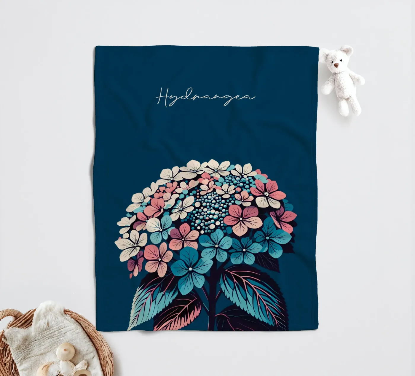 Hydrangea Fleecedecke von Digital Naive