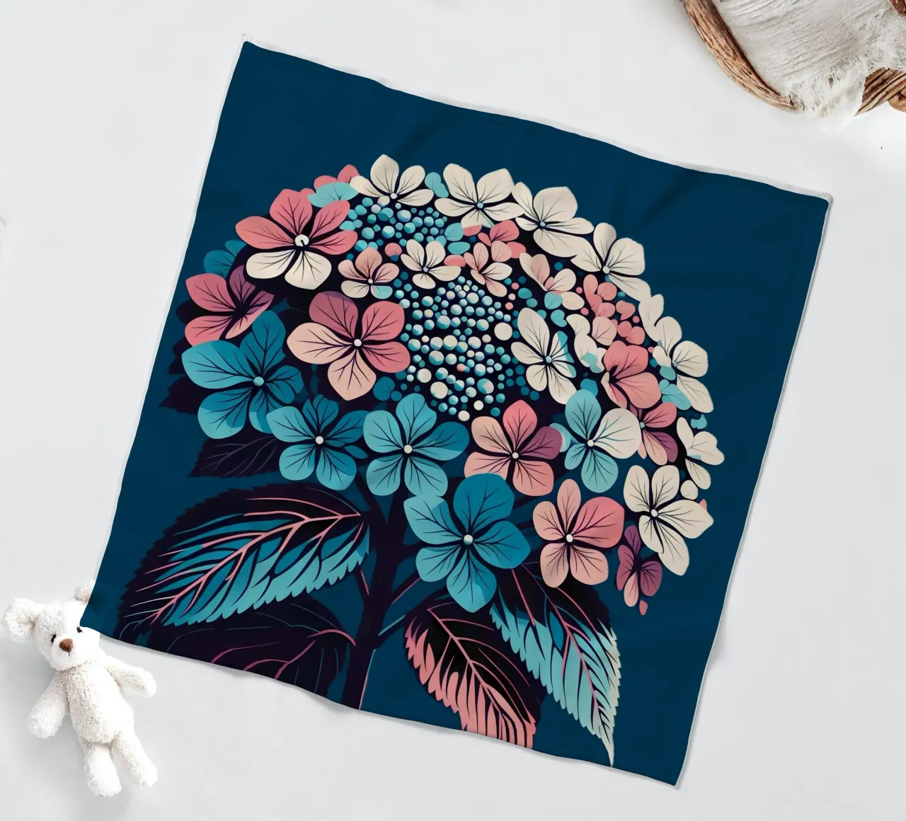Hydrangea fleece blanket by Digital Naive