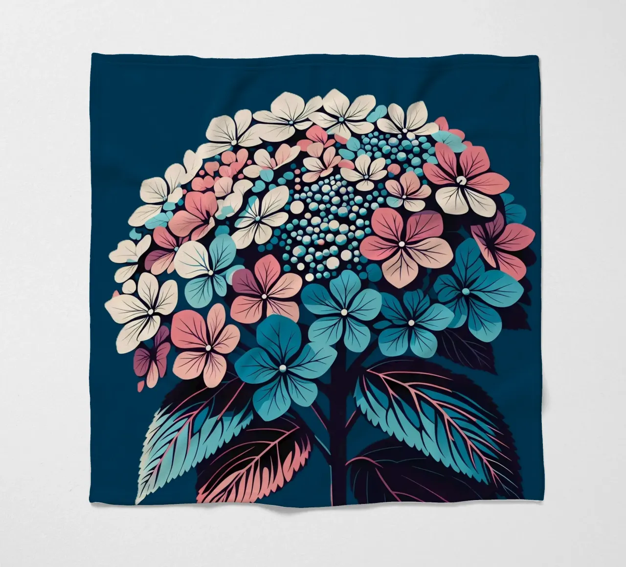 Hydrangea fleece blanket by Digital Naive