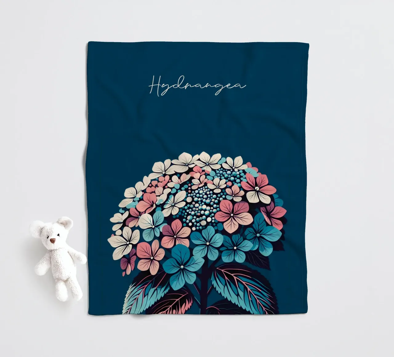 Hydrangea fleece blanket by Digital Naive