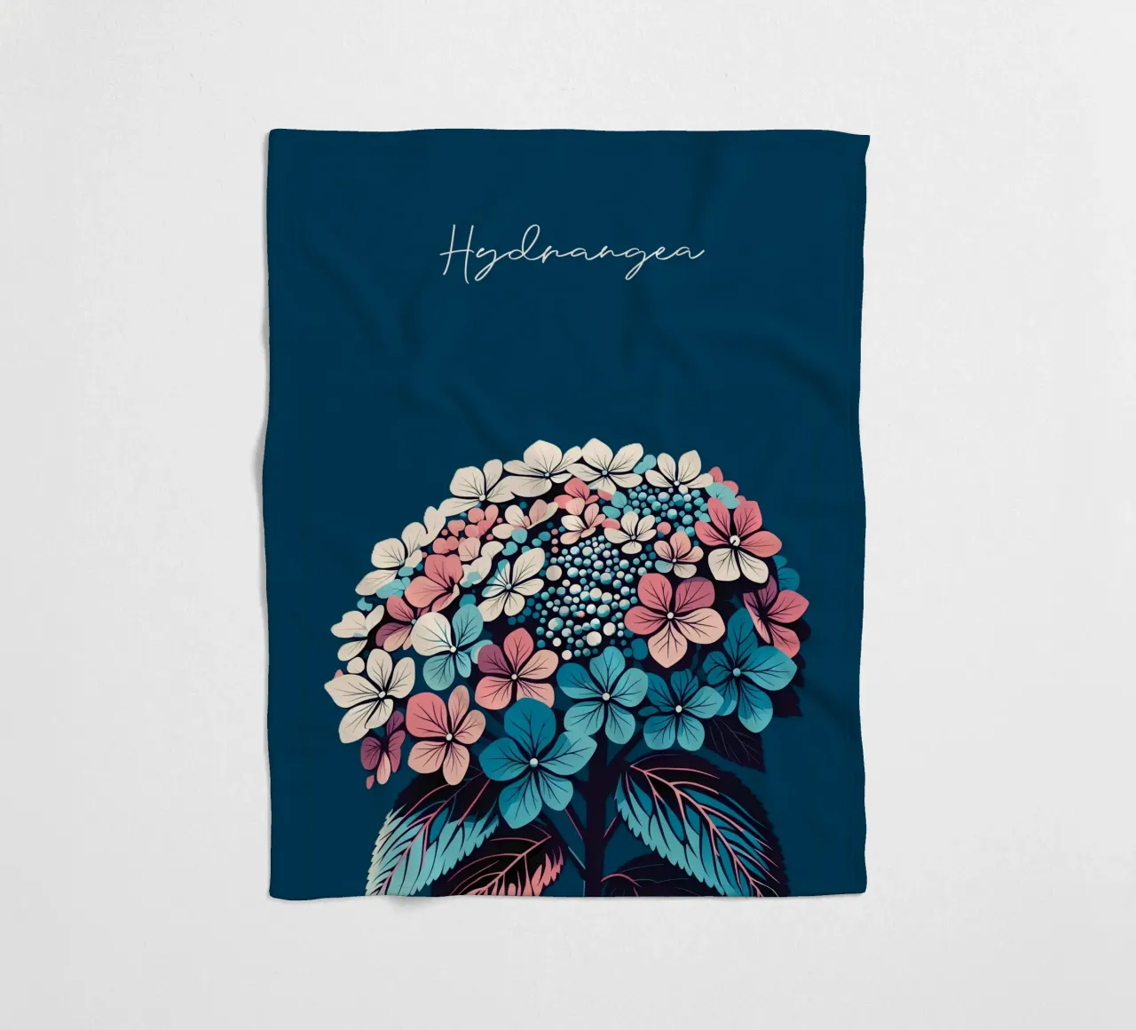 Hydrangea fleece blanket by Digital Naive