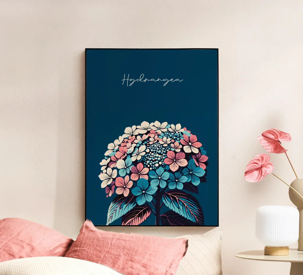 Hydrangea acryl van Digital Naive