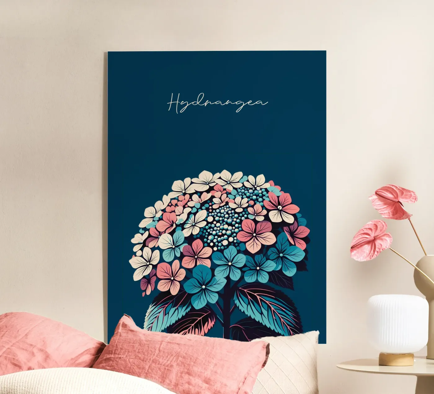 Hortensia acryl van Digital Naive