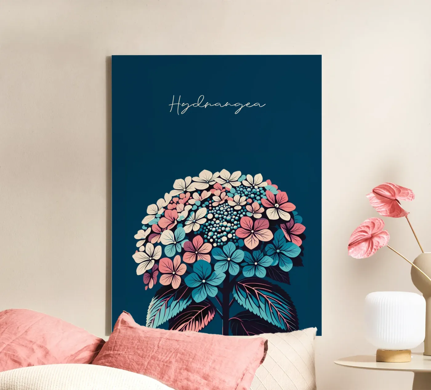 Hortensia canvas van Digital Naive