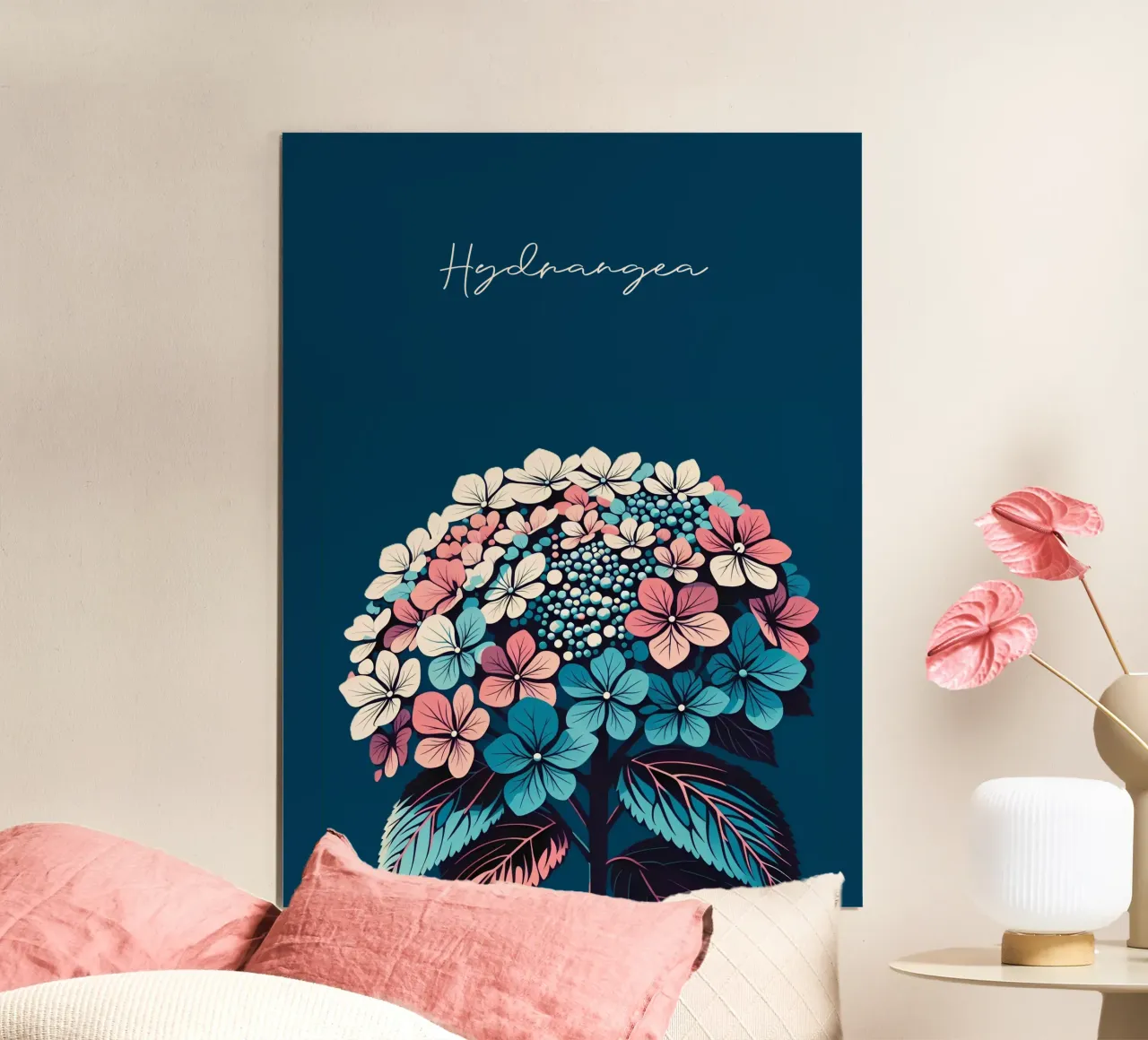 Ortensia poster con telaio in plastica da Digital Naive