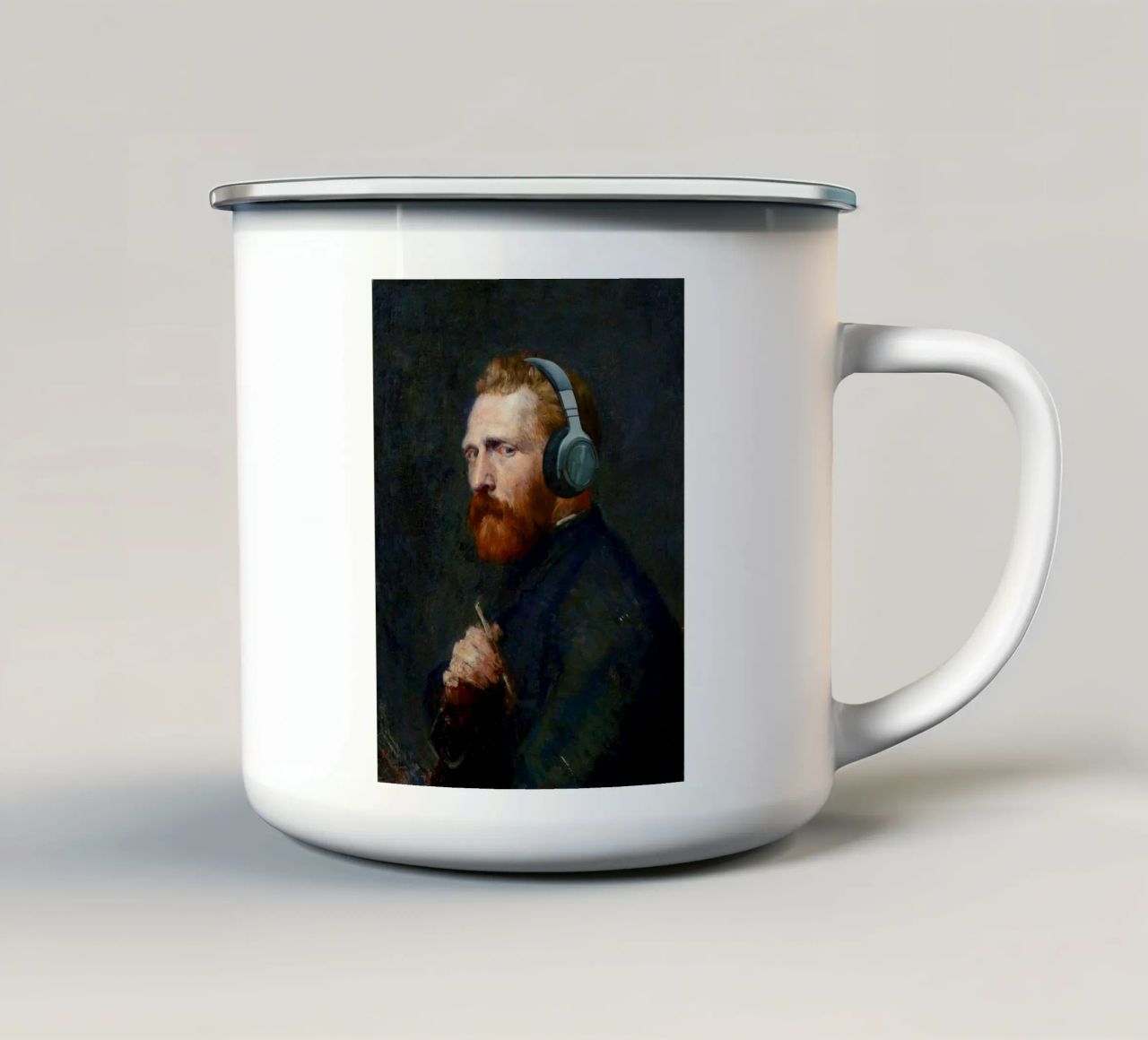 Vincent – Van Gogh’s Self-Portrait with a Modern Twist enamel mug by Studio Mooodz