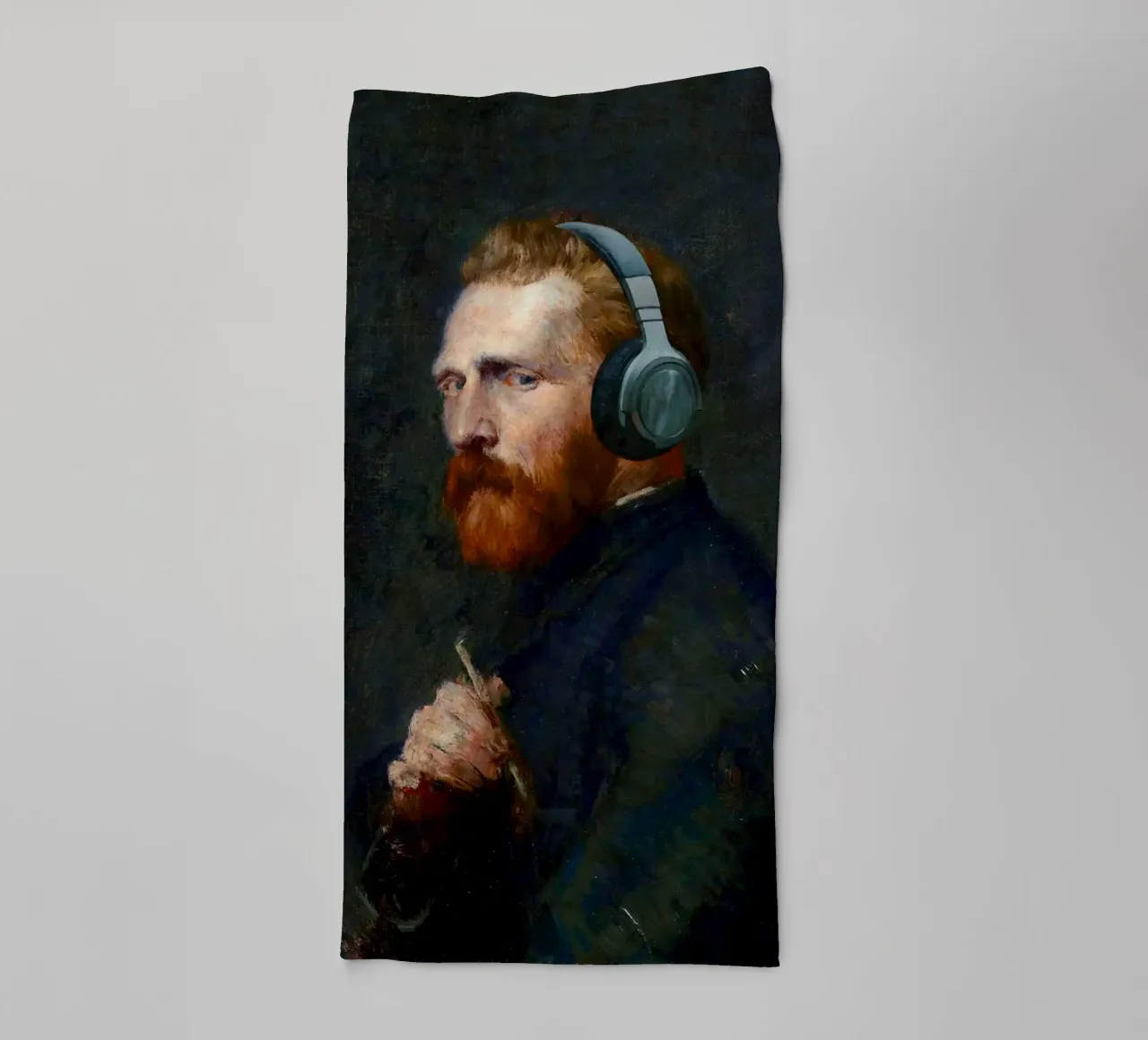 Vincent - Van Goghs zelfportret met een moderne twist badhanddoek van Studio Mooodz