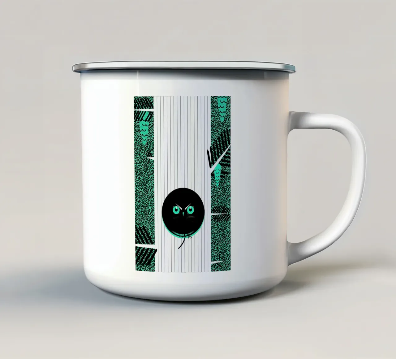 Polka Dot Owl tazza in smalto da Birgit Palma