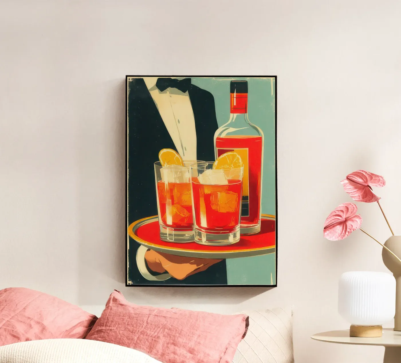 Cameriere plexiglass da typo graphic stayl