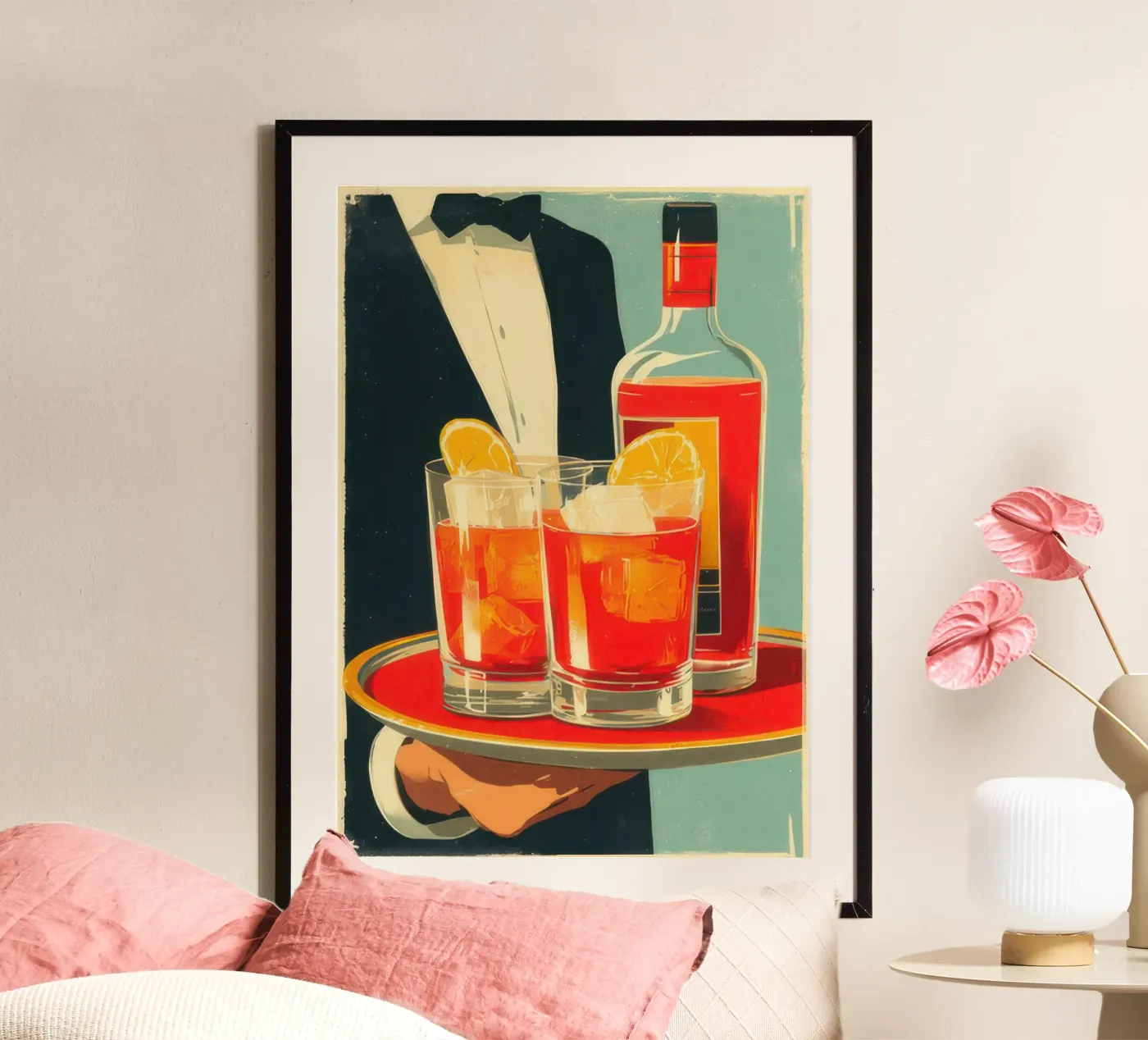Cameriere poster da typo graphic stayl